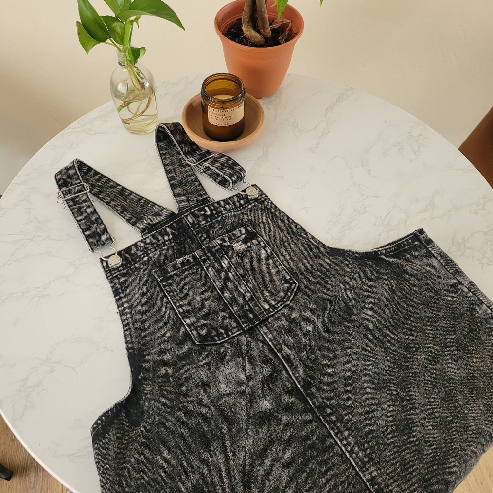 Wild Fable Distressed Black Overalls